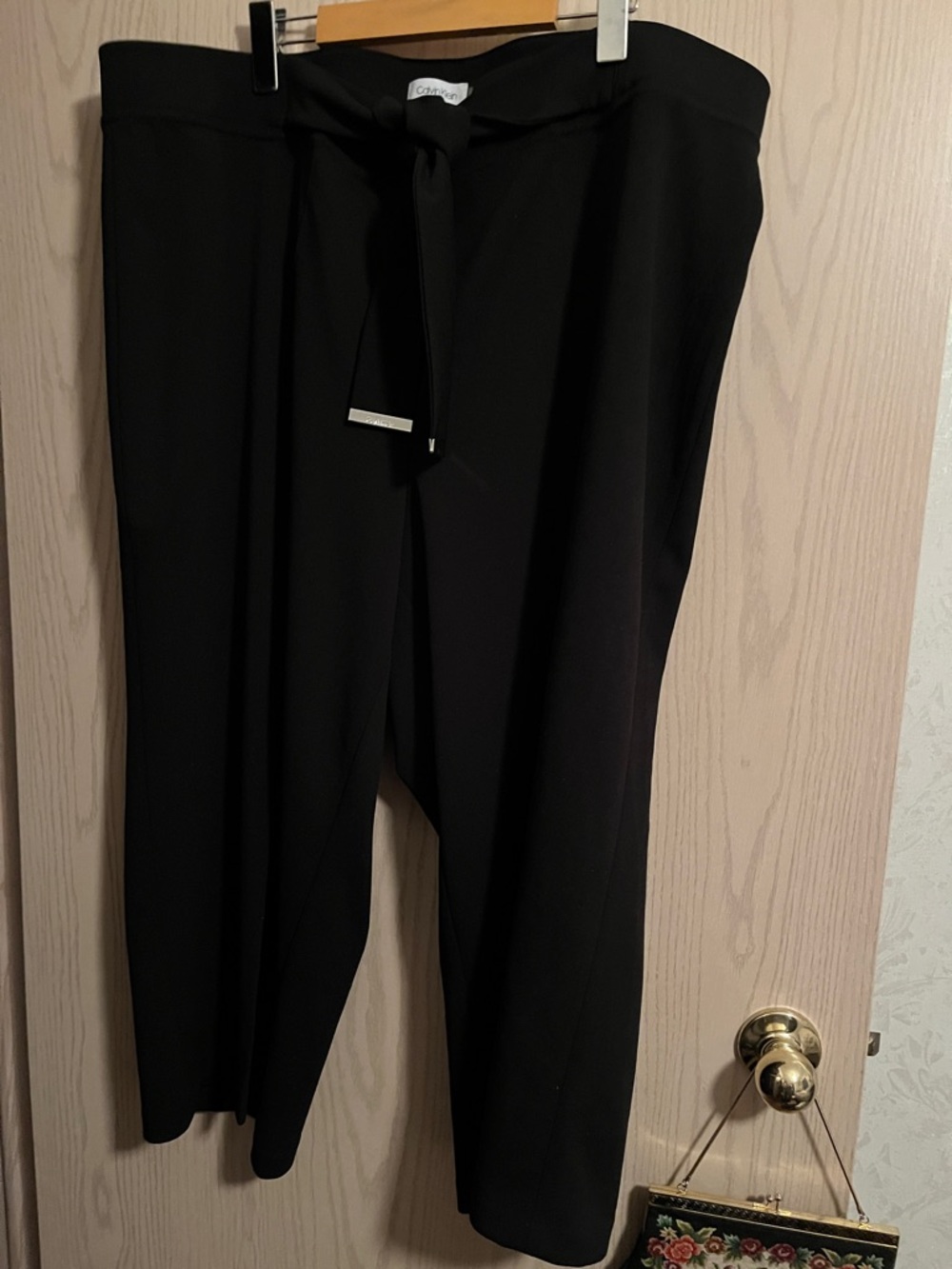 Calvin Klein Black Dress Pants With A Tie for a Belt